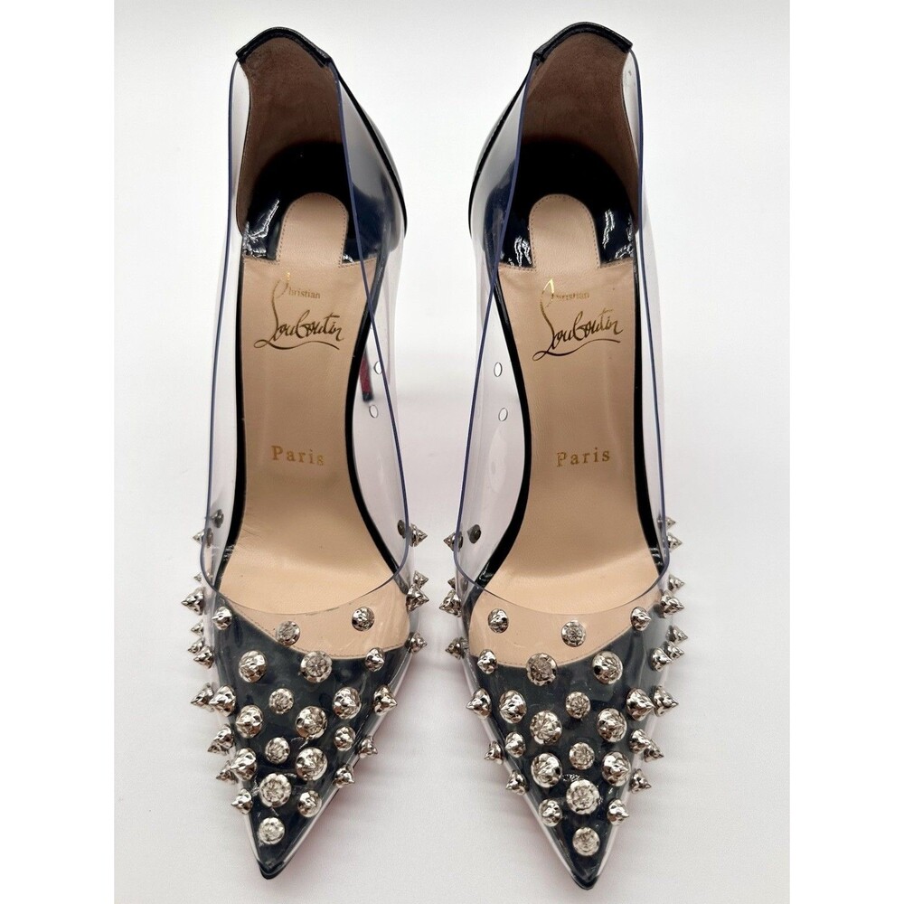 Christian Louboutin Patent PVC Collaclou 100 Pump Black High Heels EU38.5 US8.5 - Picture 12 of 14